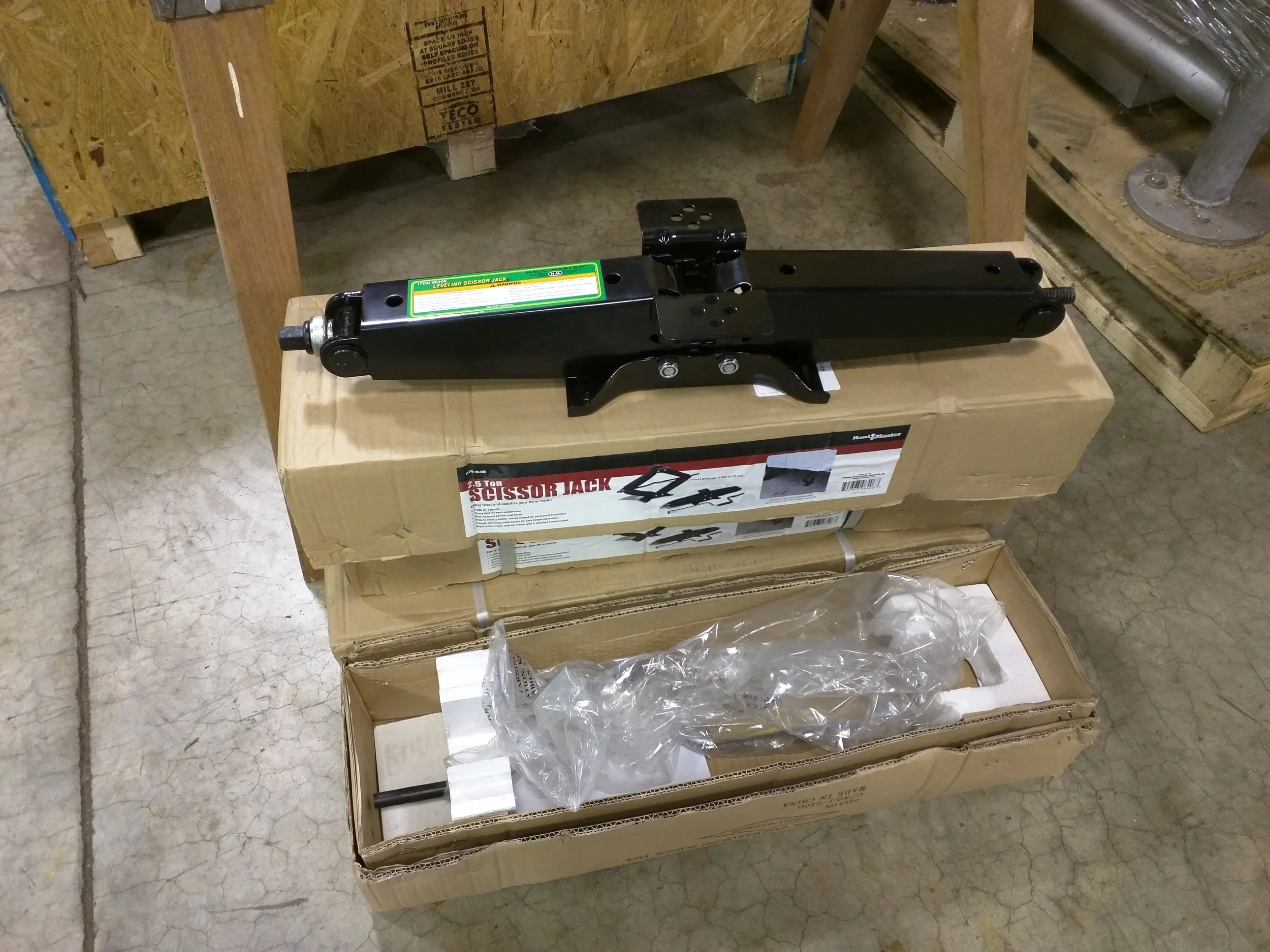 The jacks awaiting installation ( HF item#96406 ).