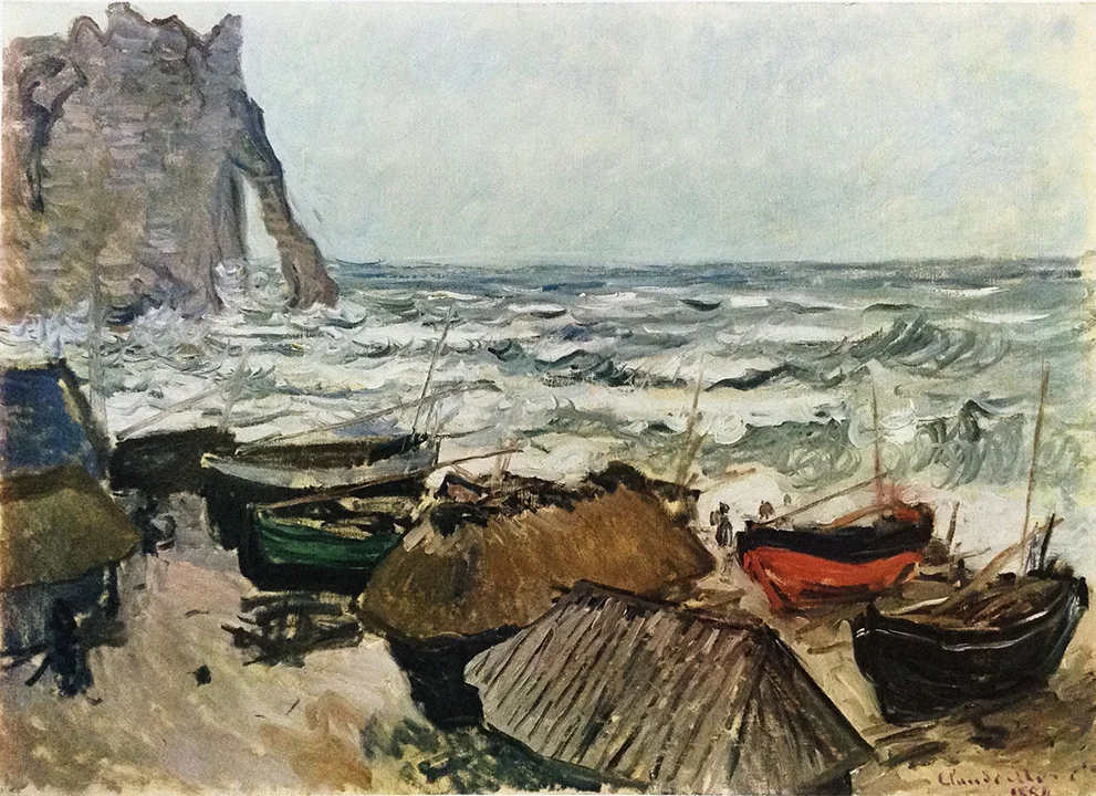 Claude Monet Fishing Boats at Etretat Collotype Impressionist Fine Art Print 