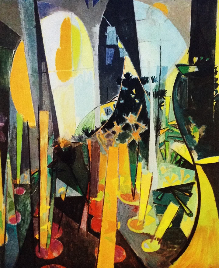 Lee Gatch Greenhouse  Modernist Collotype Fine Art Print