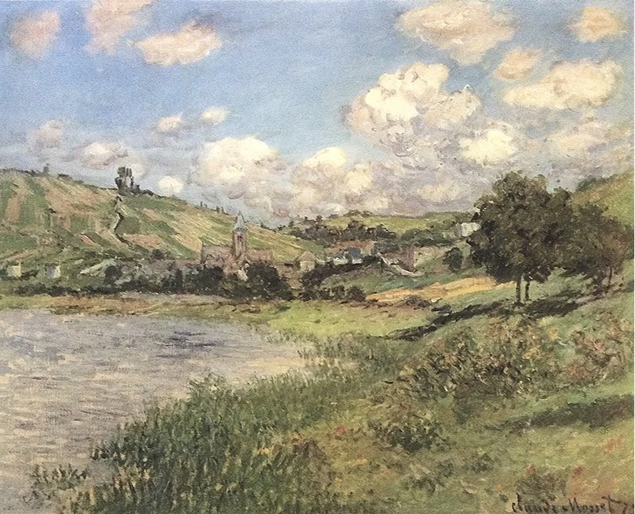 Claude Monet Landscape Vetheuil Collotype Impressionist Fine Art Print 