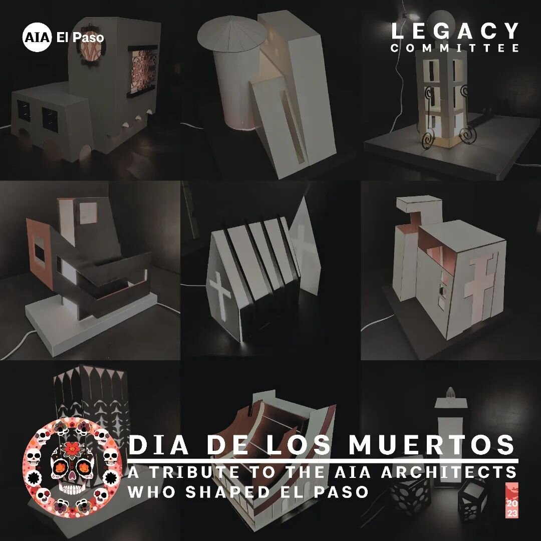 Through collaboration between AIA El Paso | Legacy Committee, and the Architecture Discipline at El Paso Community College (EPCC), architecture students designed and built seventeen, one-of-a-kind luminarias for 10 local architects. Each, uniquely co