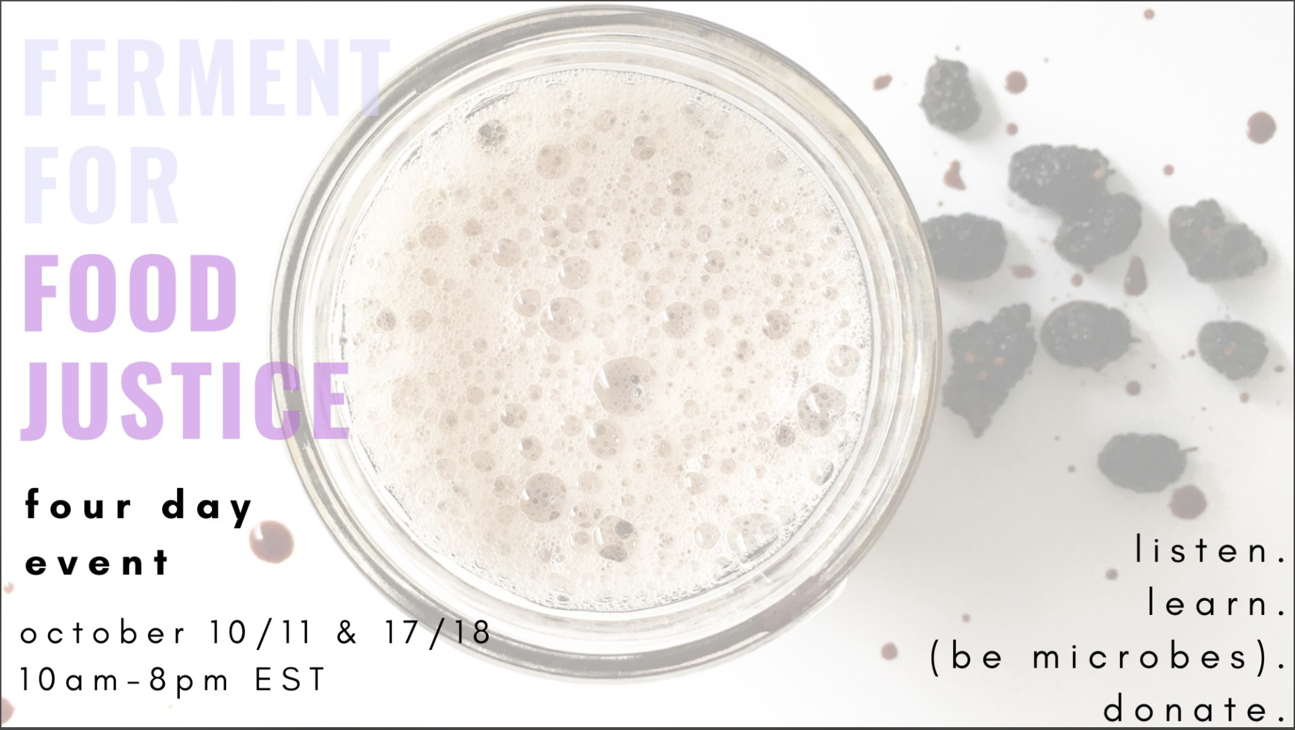 Ferment for Food Justice - ZOOM + IG live!