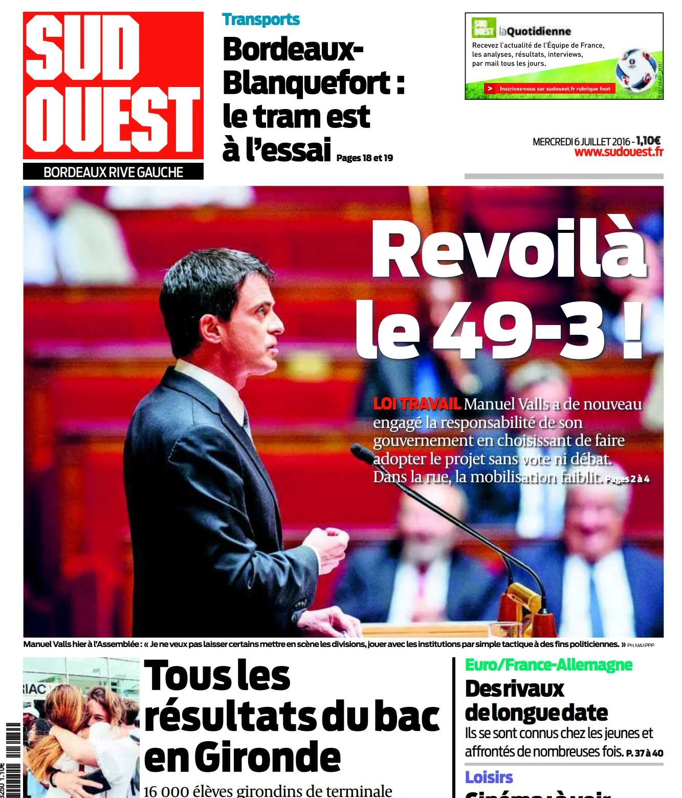 Sud-Ouest Bordeaux 6 juillet 2016 © Christophe Morin .jpg