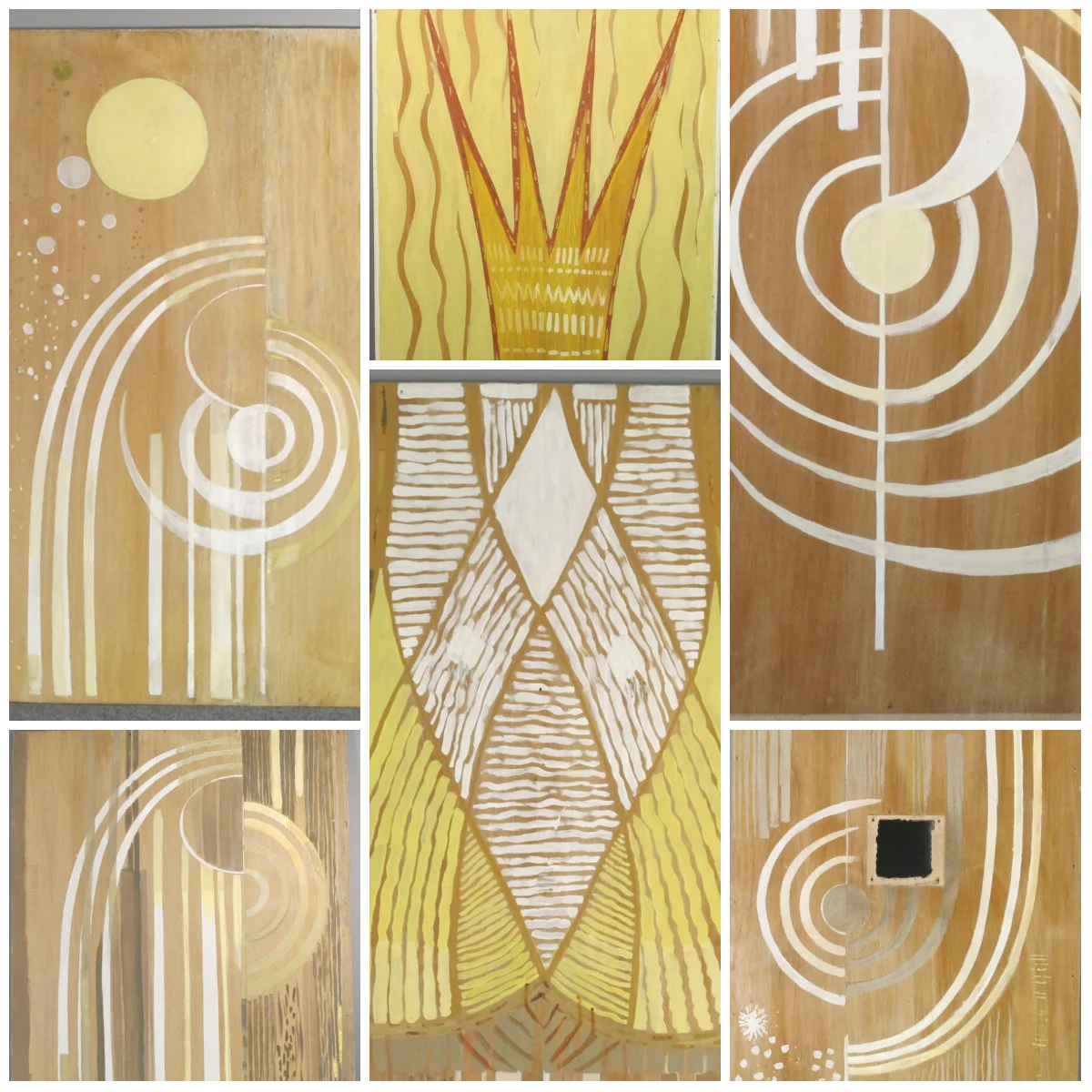 The six panels from Temple Emanuel, post-treatment
