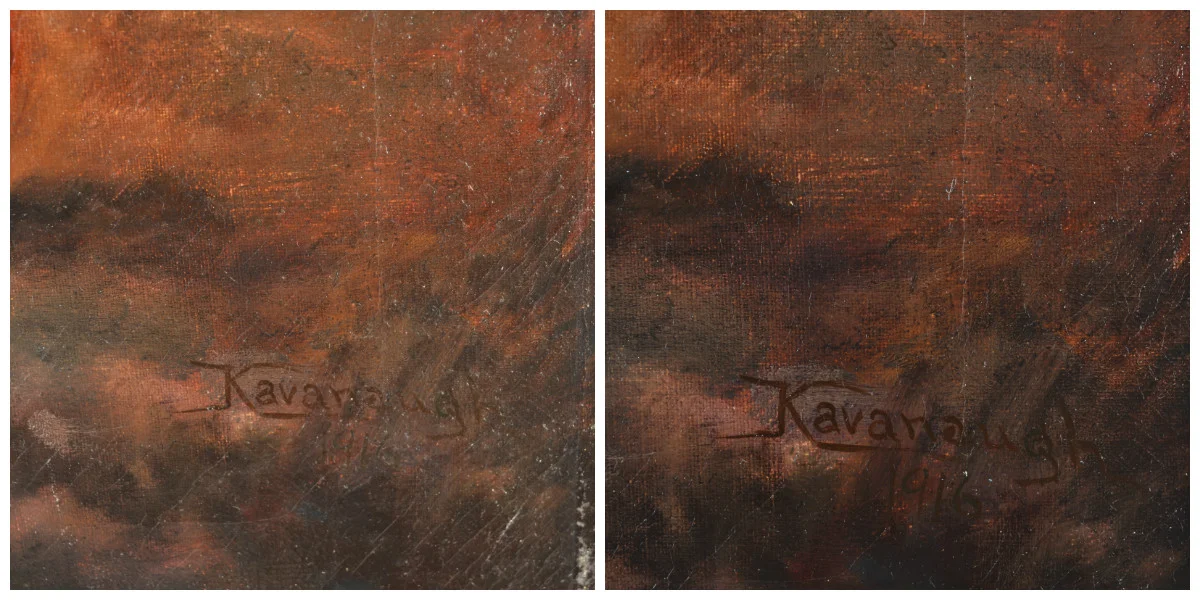 Sister Kavanaugh's signature: before (left) and after (right)