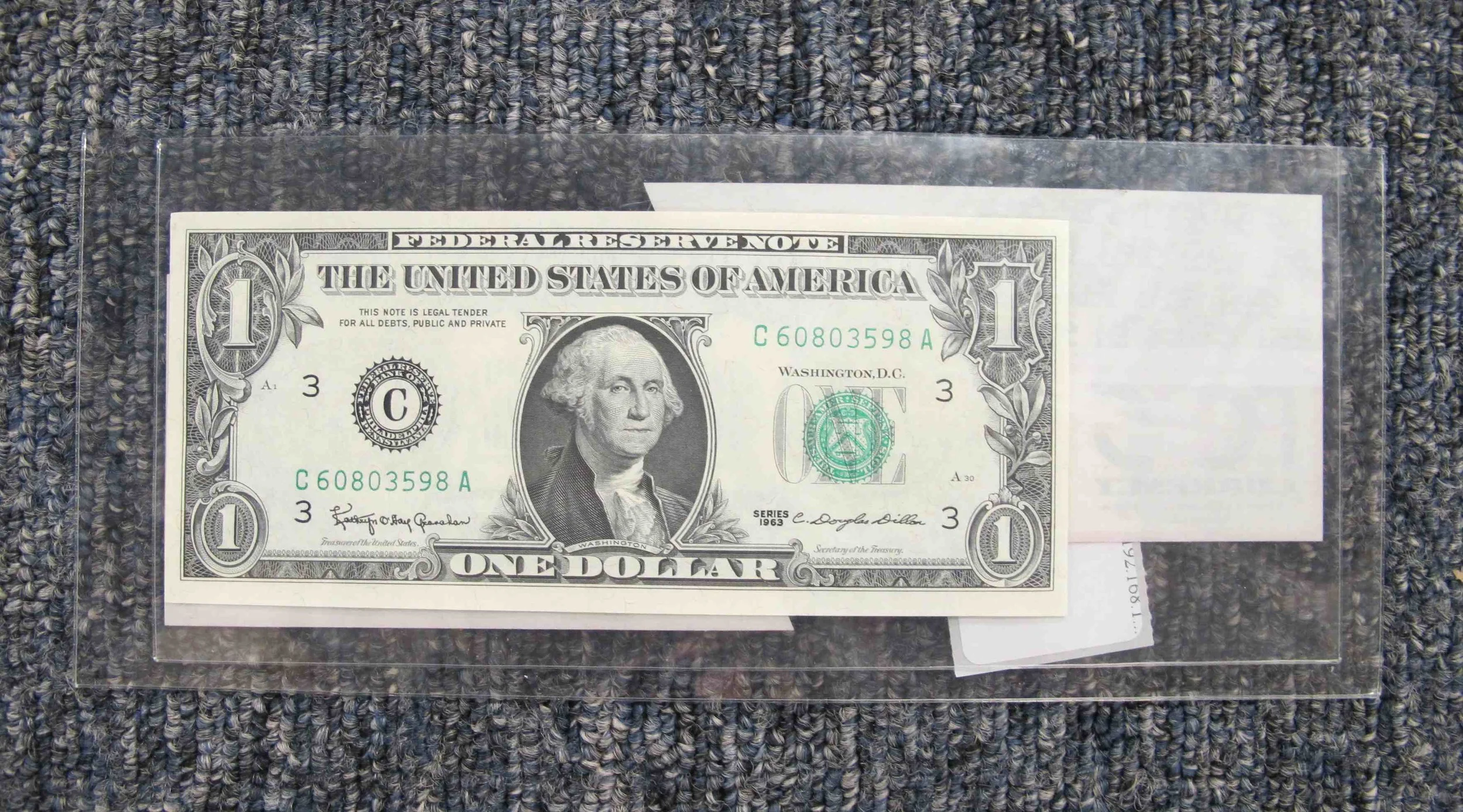 Gilbert test paper note, 1963 series