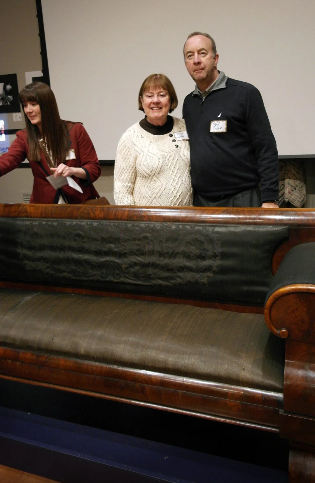 Anne Moseley – Assistant Director of the Lincoln Heritage Museum in Lincoln, Illinois; Susan and Jeff Gibbs – supporters of the Springfield Art Association