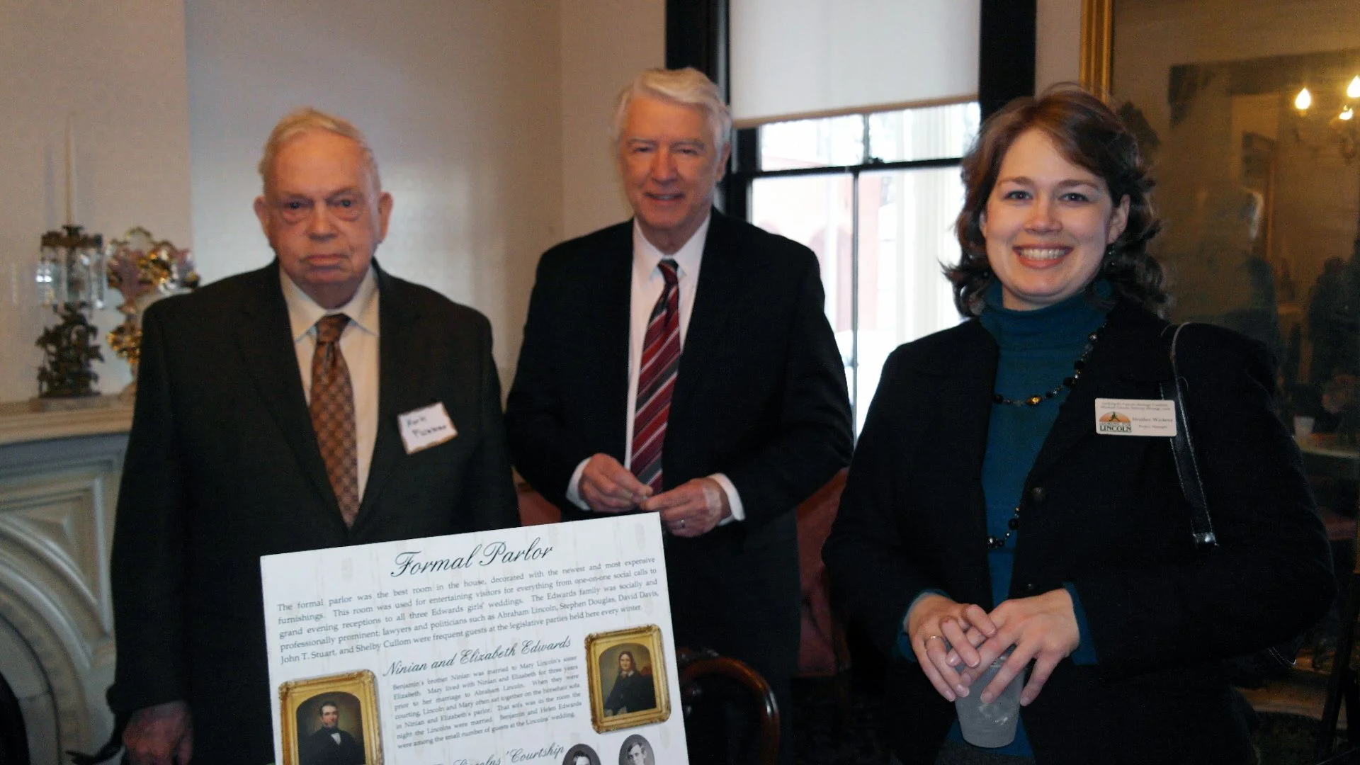 Dr. Mark Plummer – retired professor, author of Lincoln’s Rail-Splitter ; Robert Lenz – outgoing president of the Abraham Lincoln Association; Heather Wickens – project manager for the Looking for Lincoln Heritage Coalition