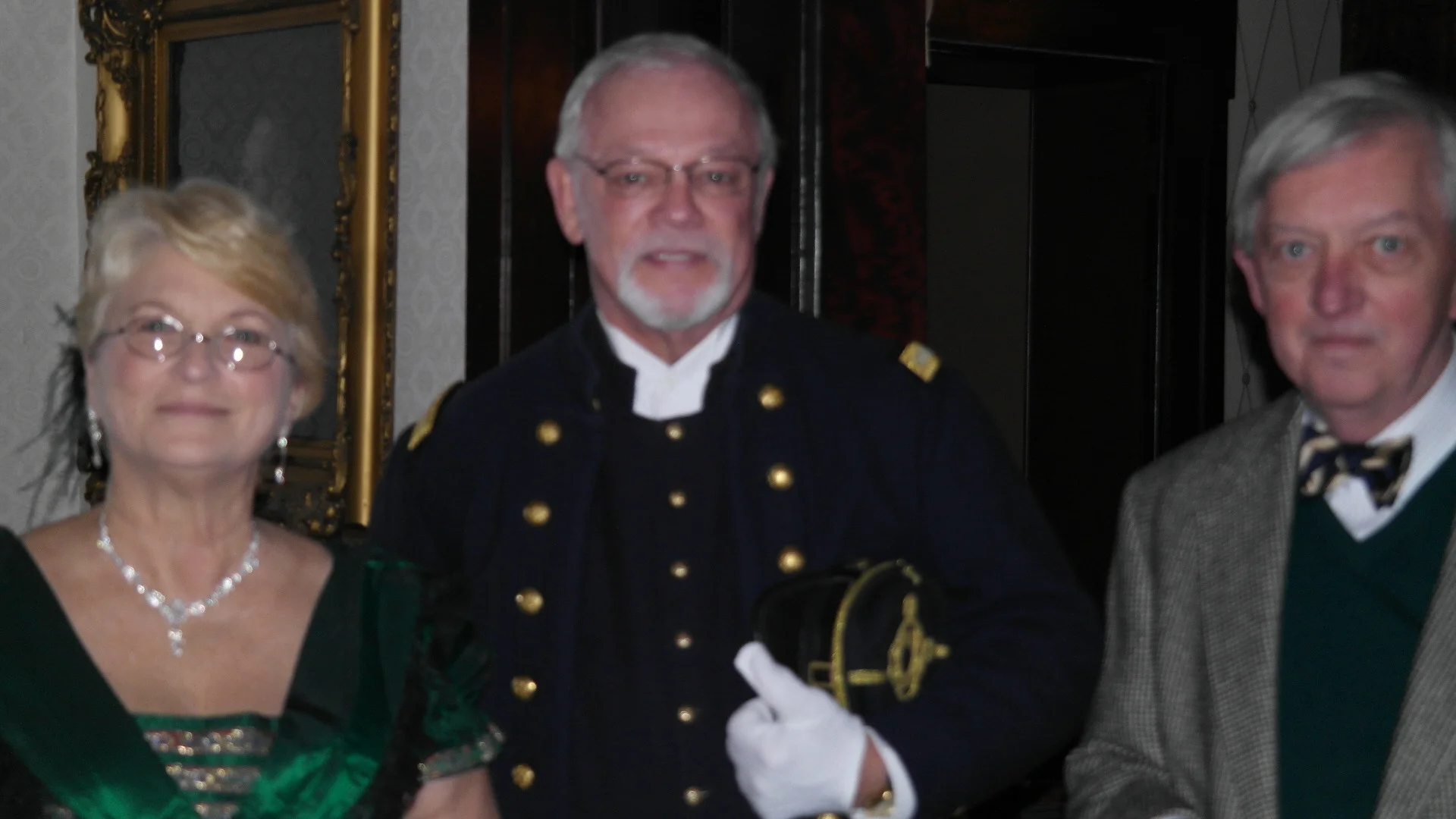 Dawn and Ted Henry – living history interpreters with the 10th Illinois Cavalry; Jerry Smith – Vice President, Clayville Historic Site