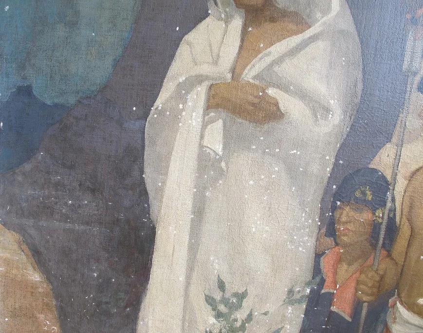 Detail of "Navaho" during treatment.