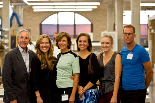 Buzz Ruttenberg, one of The Center's Advisory Board Members, Heather Becker, CEO of The Conservation Center, and Jeanne Gang, Margaret Cavenagh, Lindsey Moyer, and Mark Schendel of Studio Gang Architects