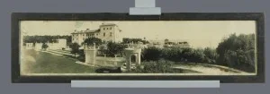 Above: A photograph, water-damaged and framed directly against the glass without a mat.