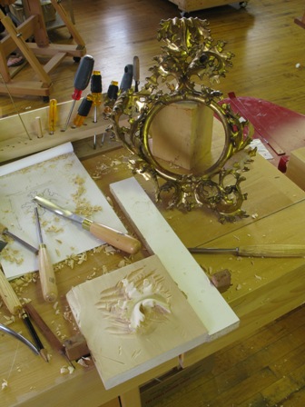 During treatment, loss elements were carefully carved out of bass wood to emulate the original decorations.