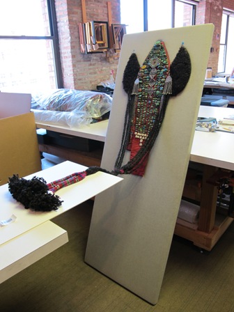 (Above) During the mounting process