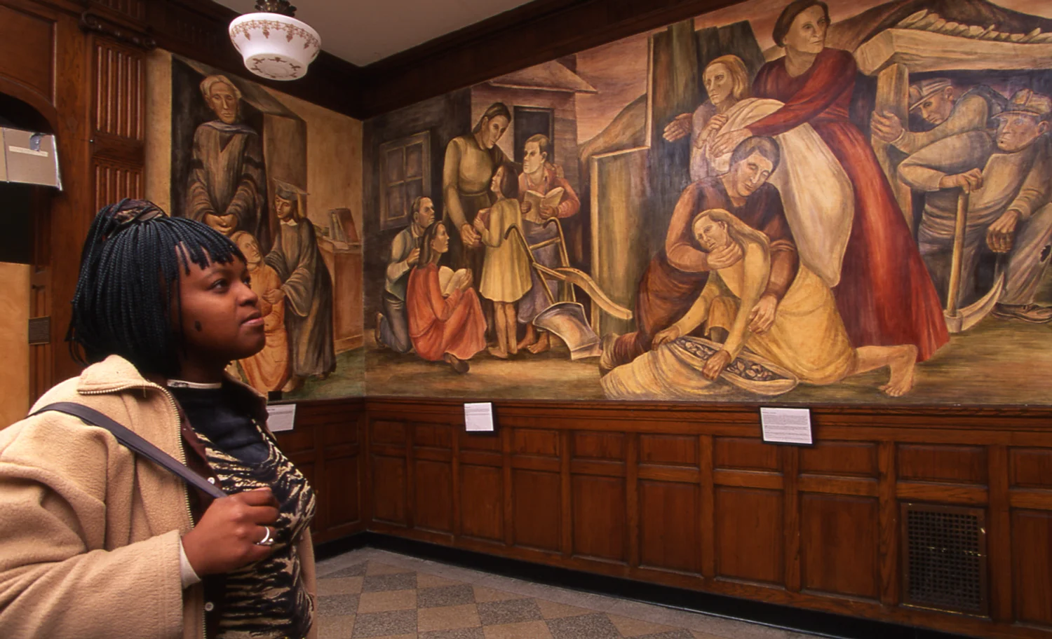 Outstanding American Women, Edward Millman, 1938-1940, fresco, Lucy Flower Career Academy High School.