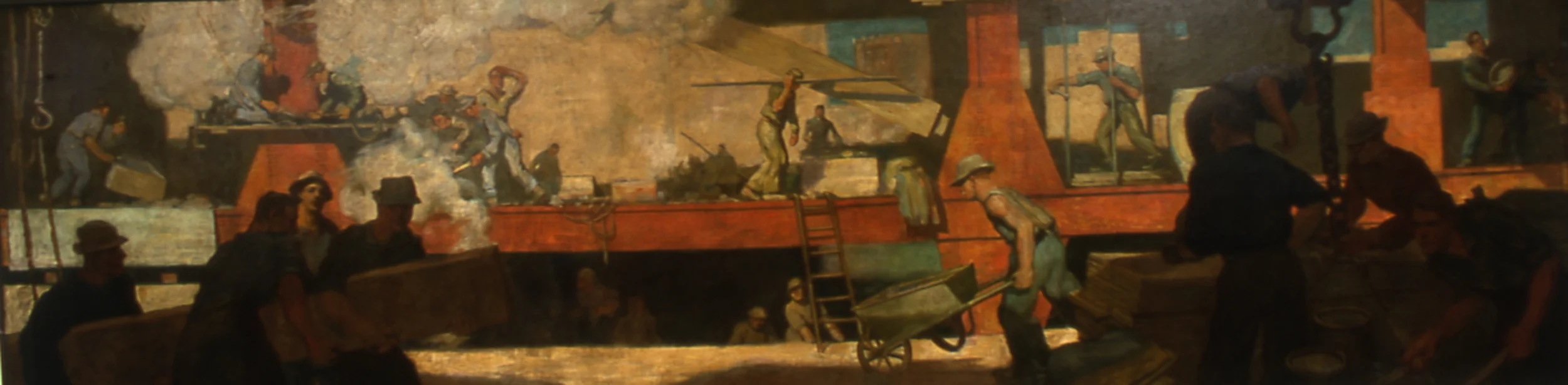 Construction Site , Gordon Stevenson, 1909, oil on canvas, Lane Technical High School.