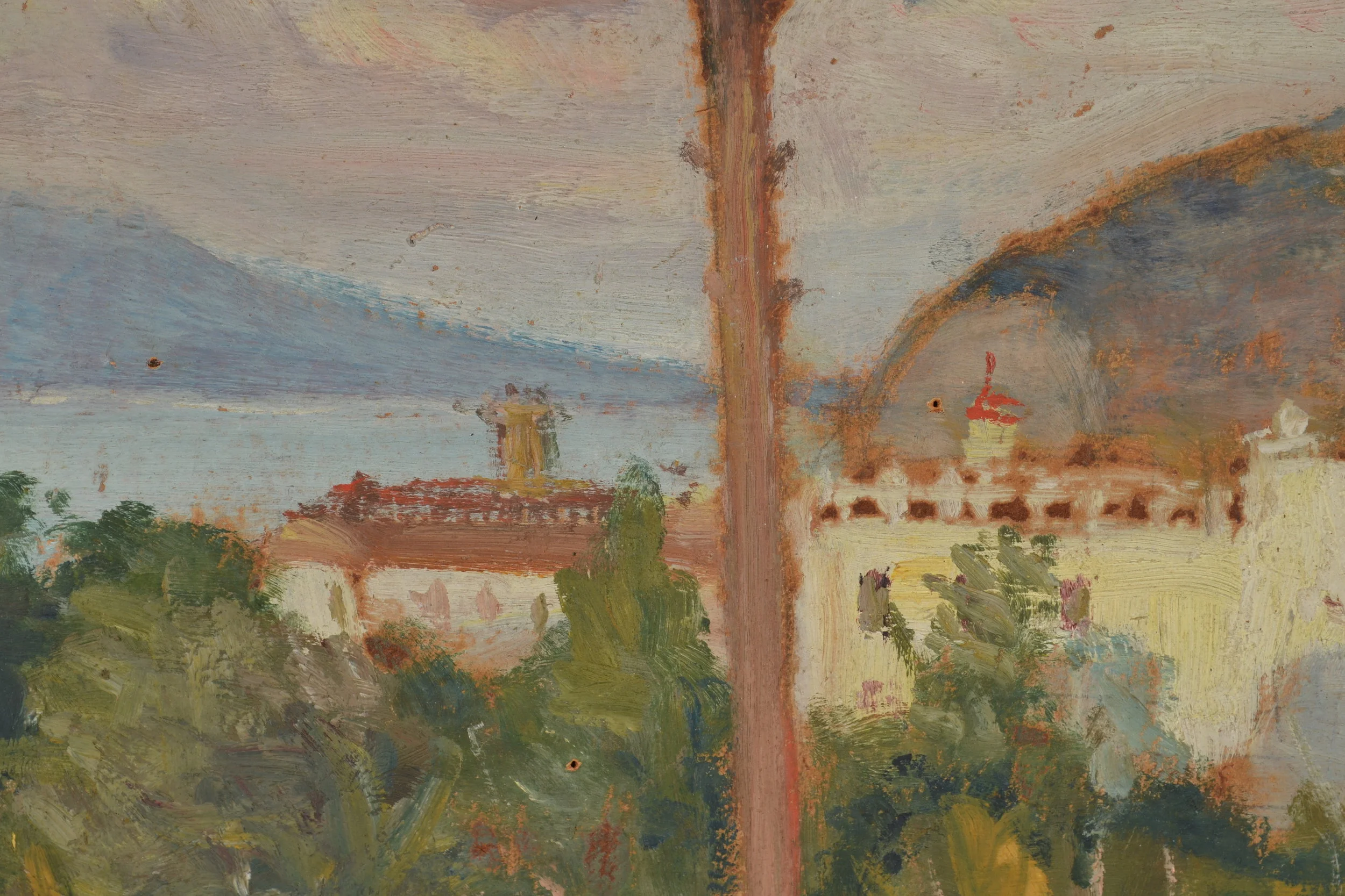Detail image of one of the Sorrento paintings by Grant Wood. 