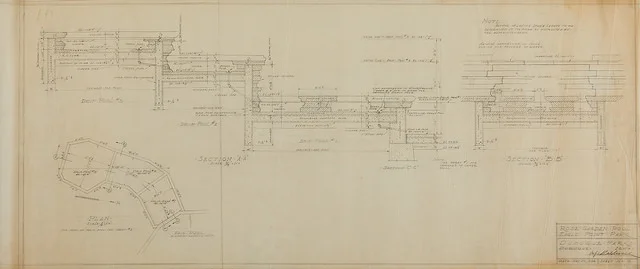 "Ledge Garden: Rose Garden Pool" Pencil on Tracing Paper