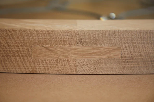 Close up of tenon in the mortice.
