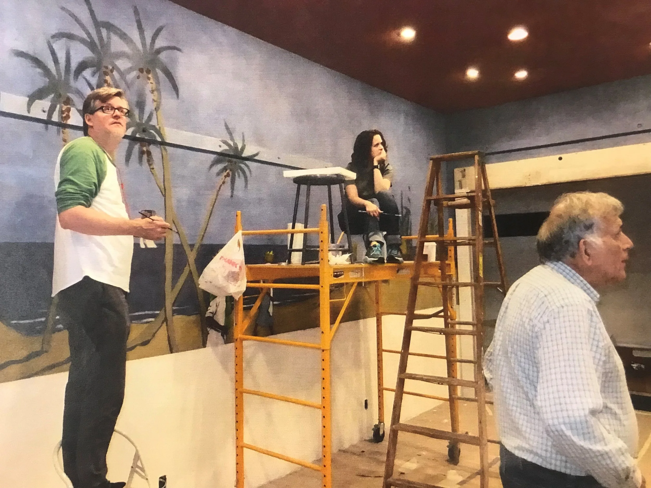 Our painting conservators Michael Young and Rebecca Vodehnal