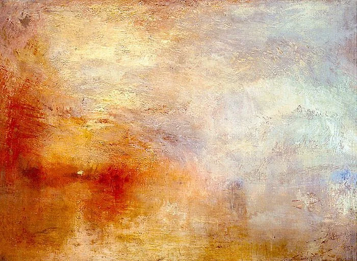 “Sun Setting Over a Lake,” JMW Turner, 1840