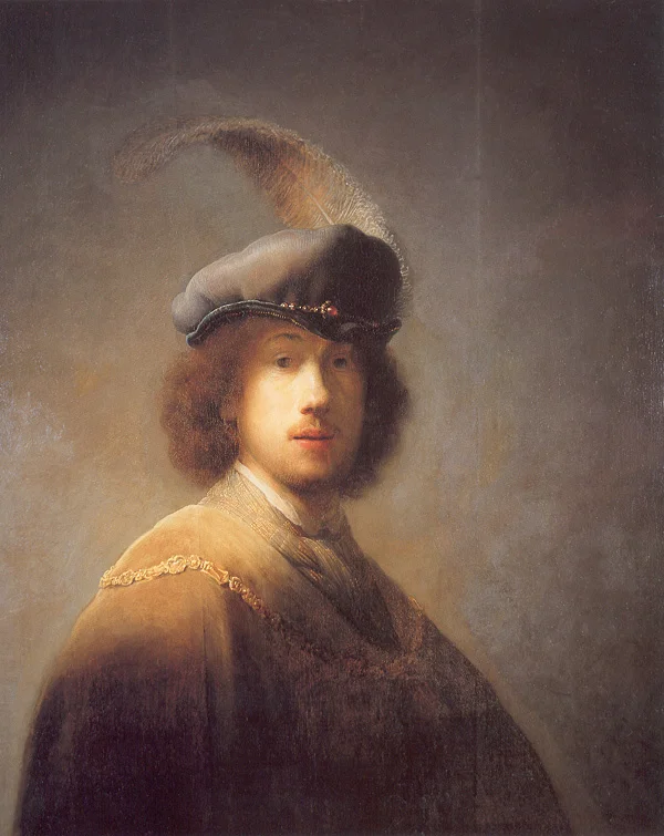 “Self Portrait with Plumed Beret,” by Rembrandt van Rijn, 1629.