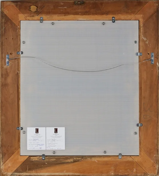 Verso after treatment with a new, acid-free backing board.