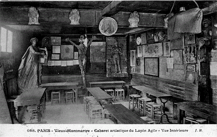 An historic photograph of the Cafe au Lapin Agile.