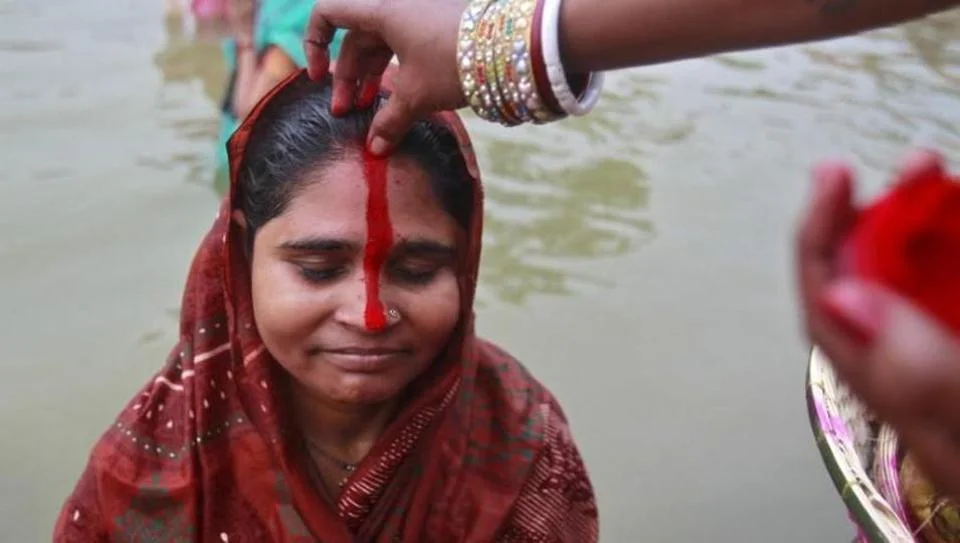 Sindoor, in Hindu culture.