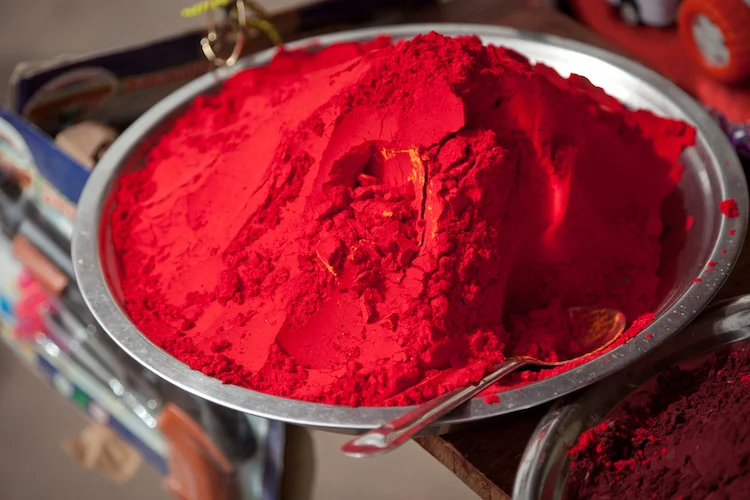 Cadmium red, the modern substitute for vermilion.