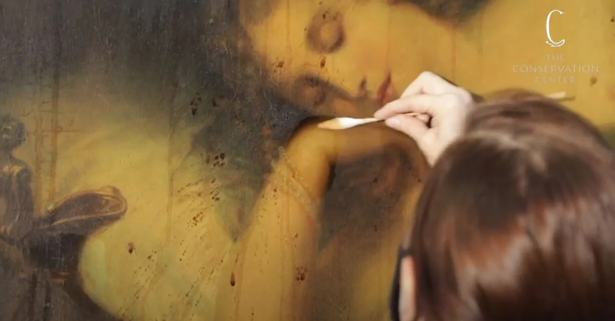 From the Bar with Bullet Holes: Cleaning a Painting