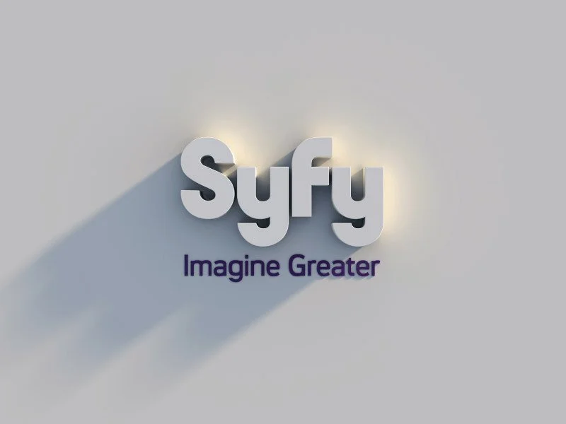 Syfy logo with the Imagine Greater tagline from the Sci Fi Channel to Syfy rebrand