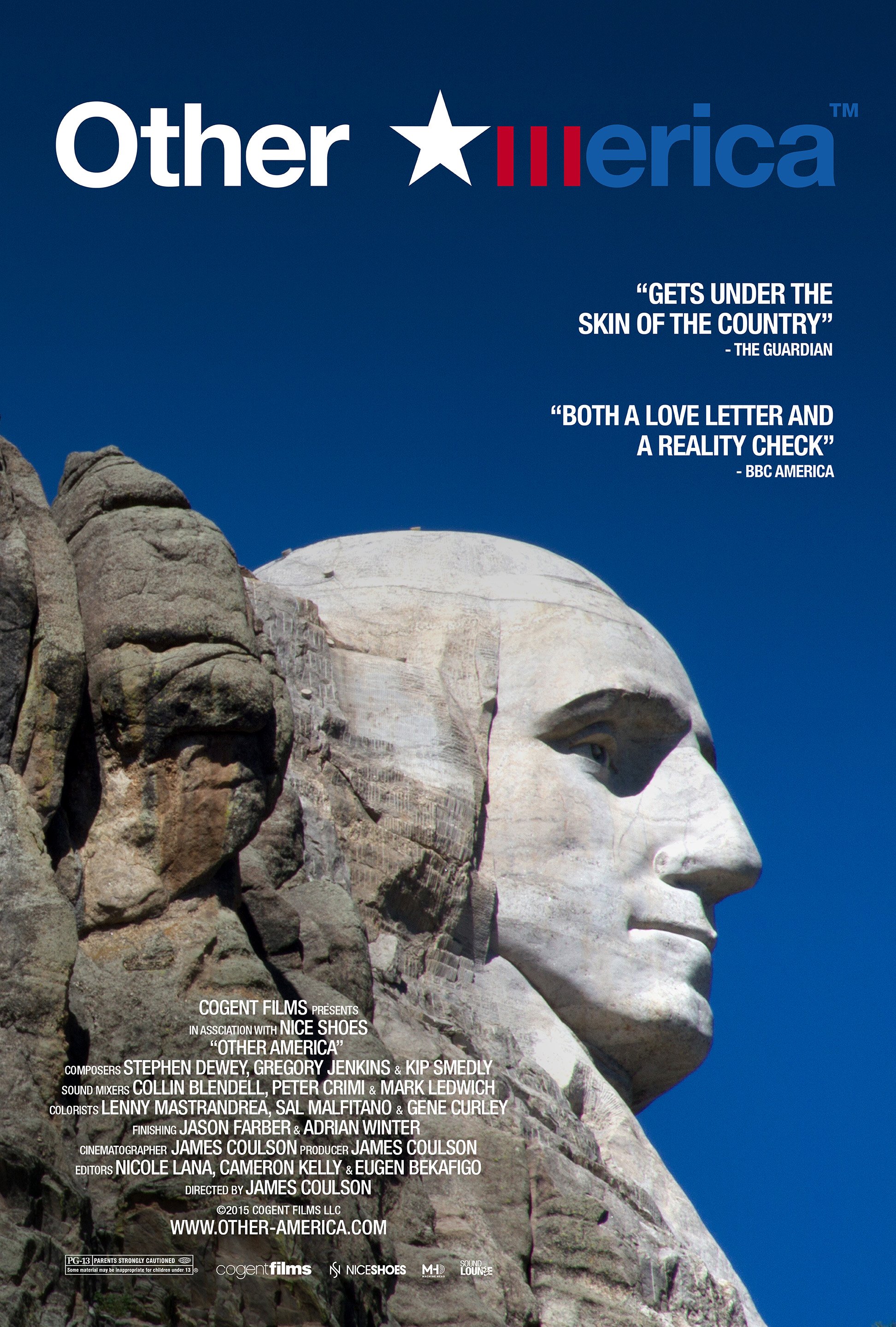 Other America poster with Mount Rushmore, for the 12-part documentary series by James Coulson