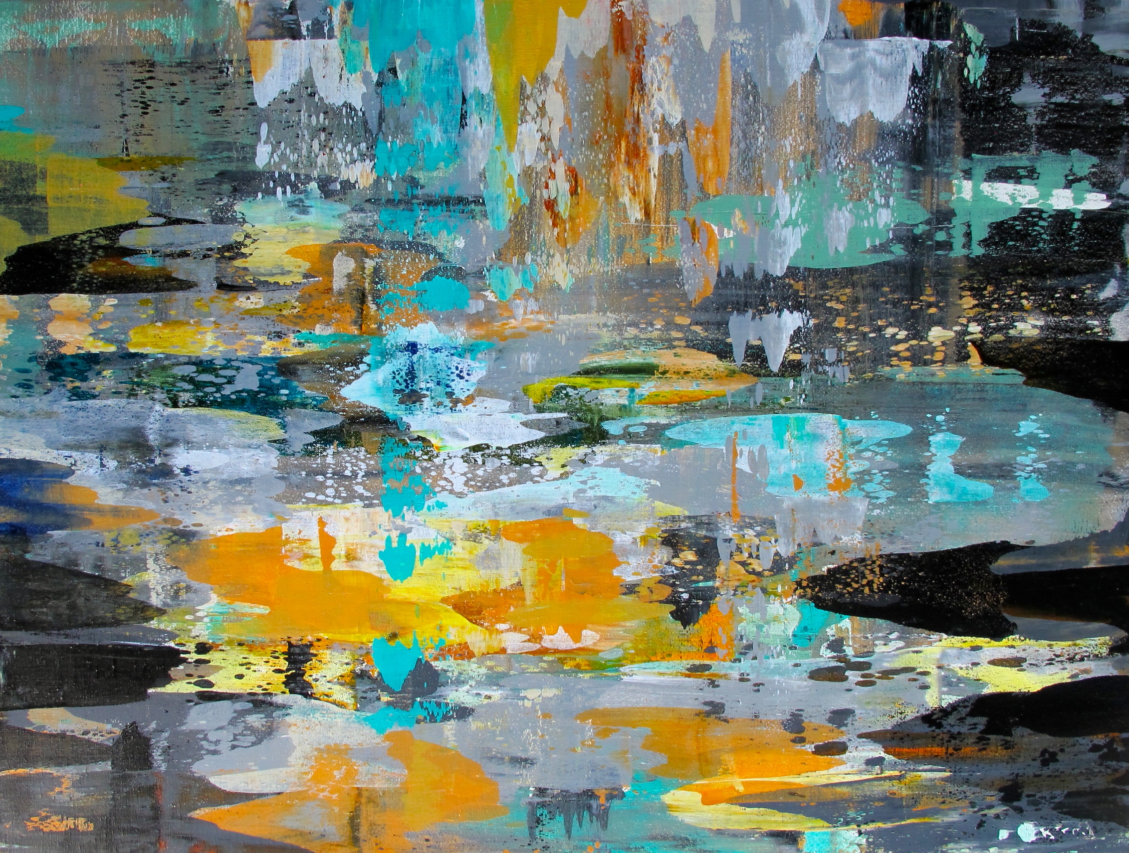 Fountain, acrylic on canvas, 30 x 40 inches