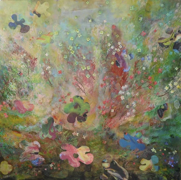 Spring, mixed media, 36 x 36 inches (S)