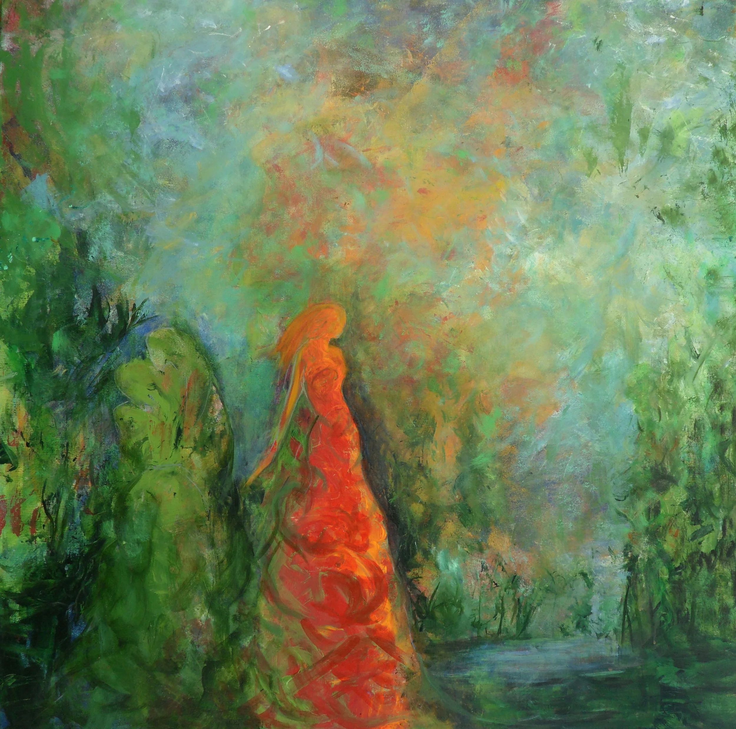 Contemplation, acrylic on canvas, 36 x 36 inches