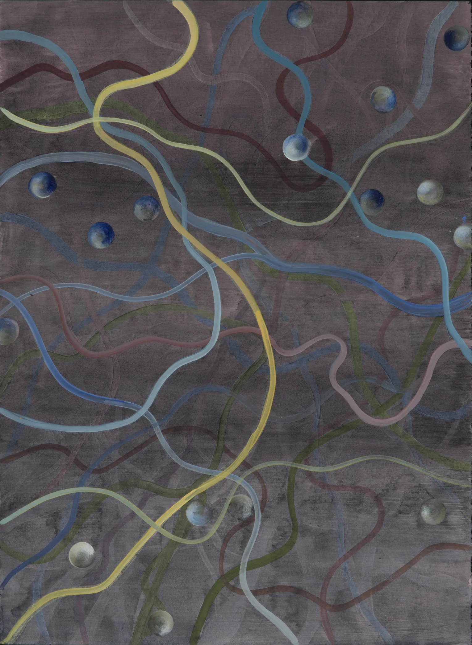 Bouncy Balls, acrylic on paper, 30 x 22 inches