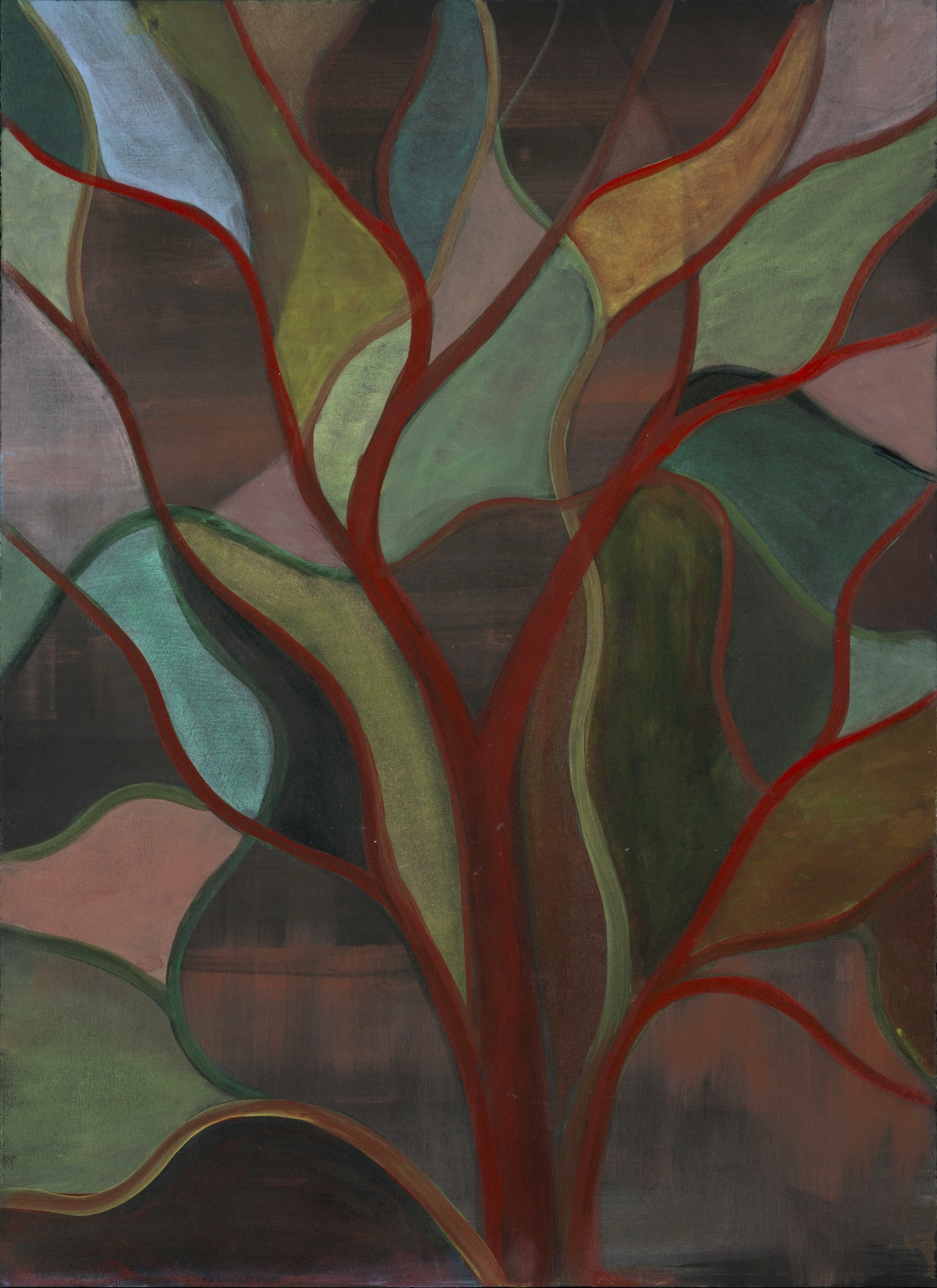 Blooming Heart, acrylic on paper, 30 x 22 inches