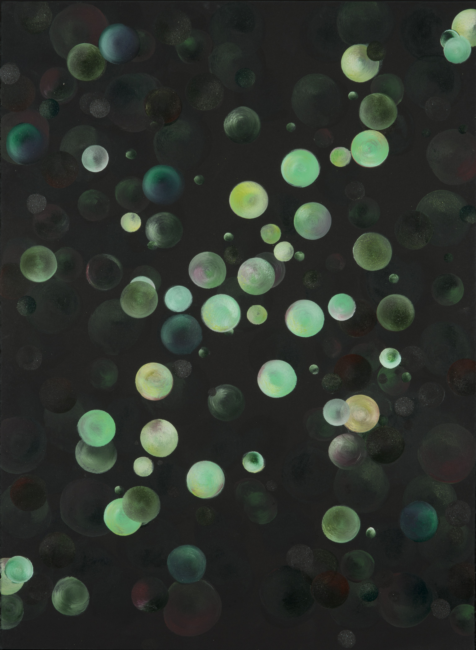 Fall into Space 1, acrylic on paper, 30 x 22 inches