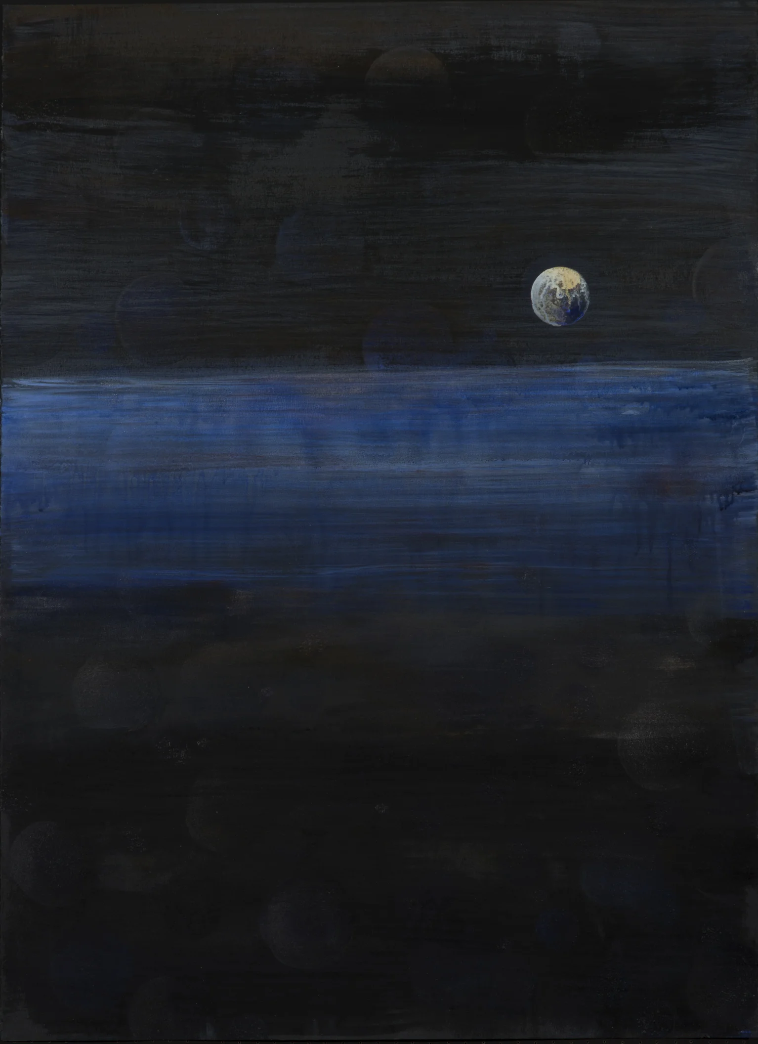 Fall into Space, acrylic on paper, 30 x 22 inches