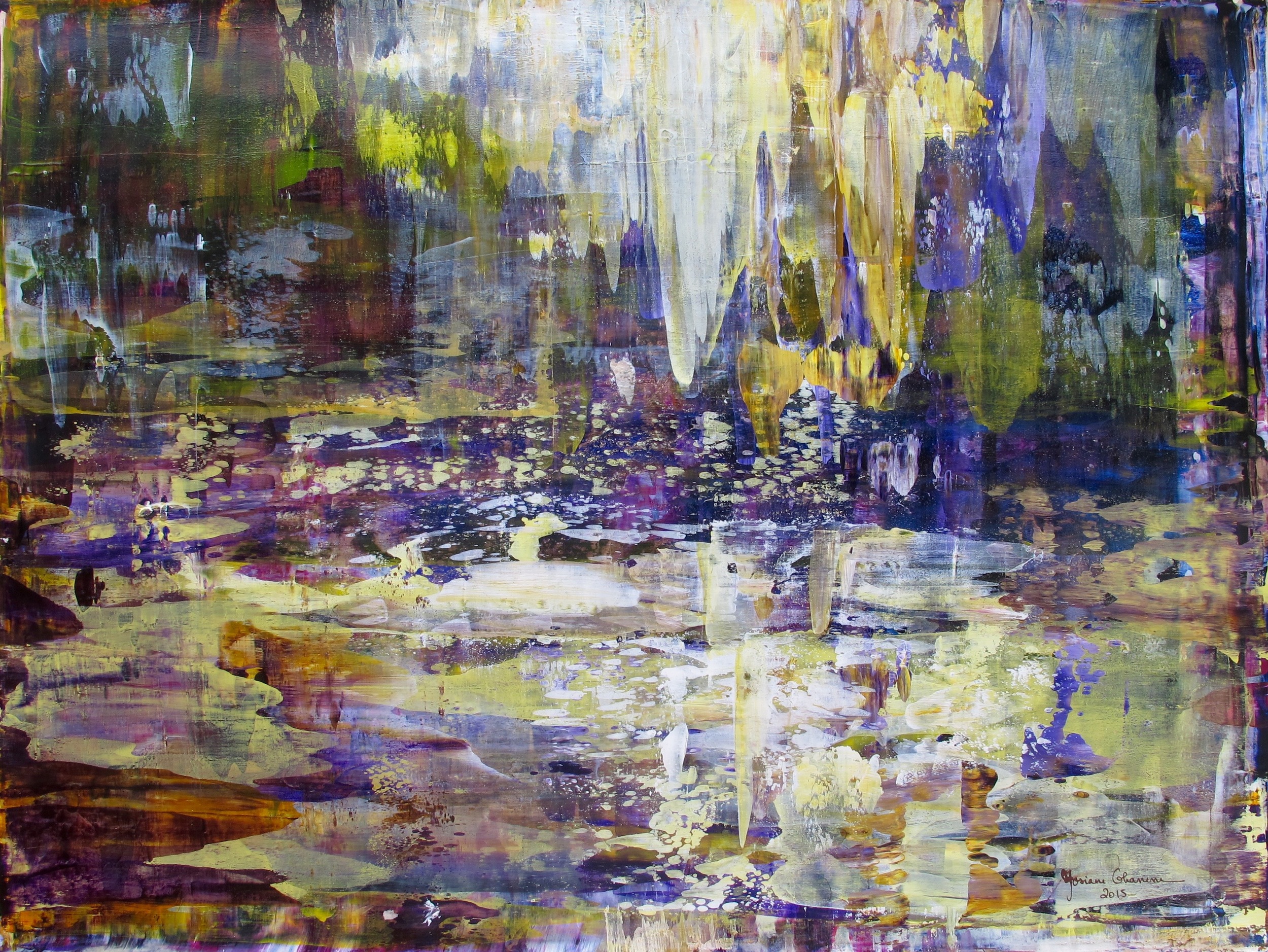 Rainfall, acrylic on paper, 22 x 30 inches (S)