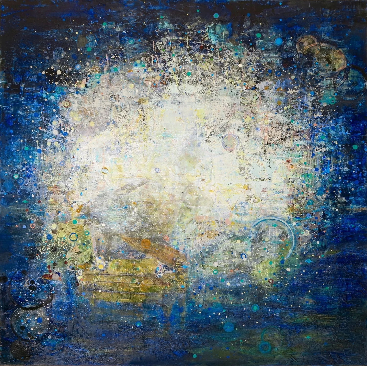 Moonlight Sonata, mixed media on canvas, 30 x 30 inches (S)