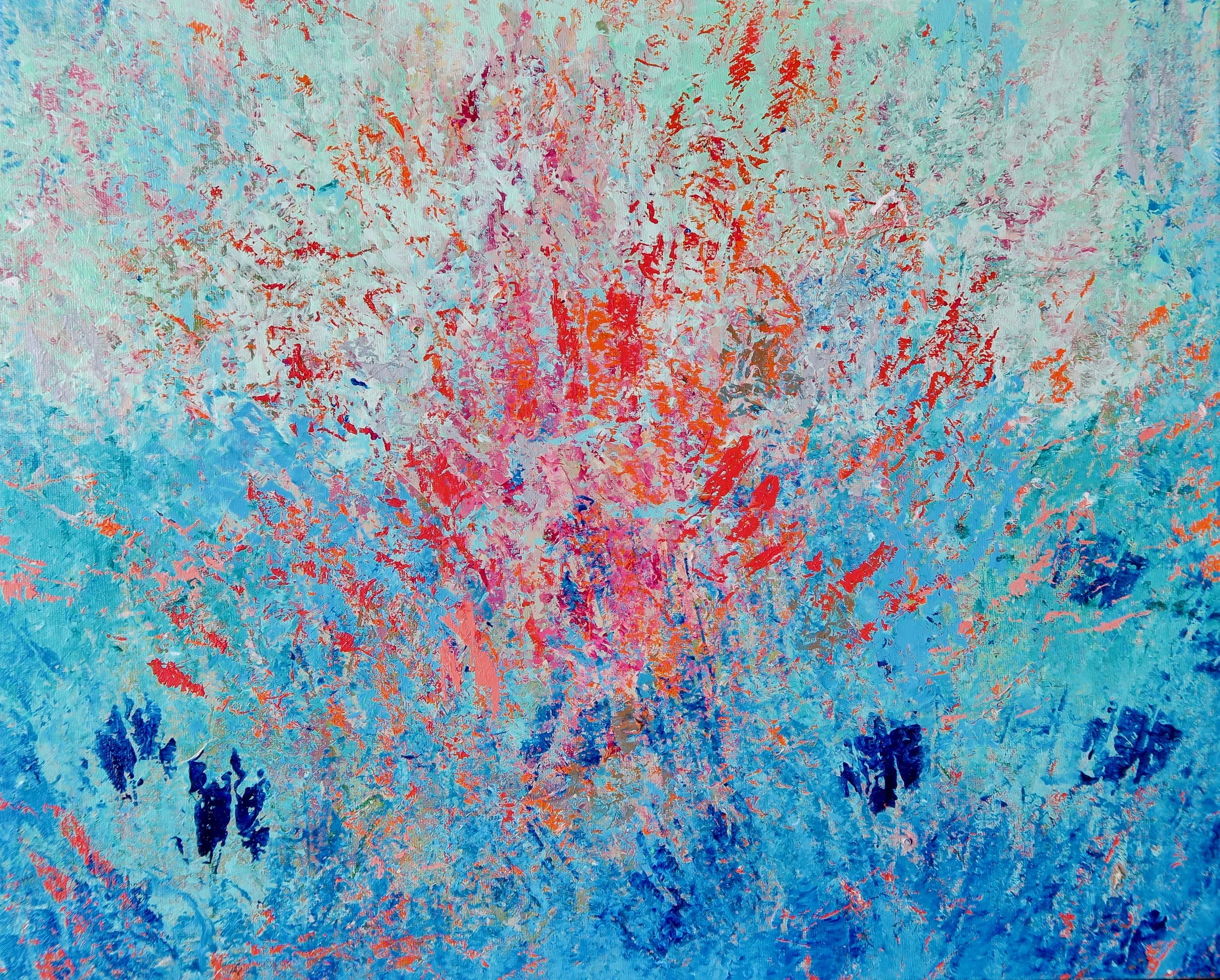 Red White and Blue, acrylic on canvas, 16 x 20 inches