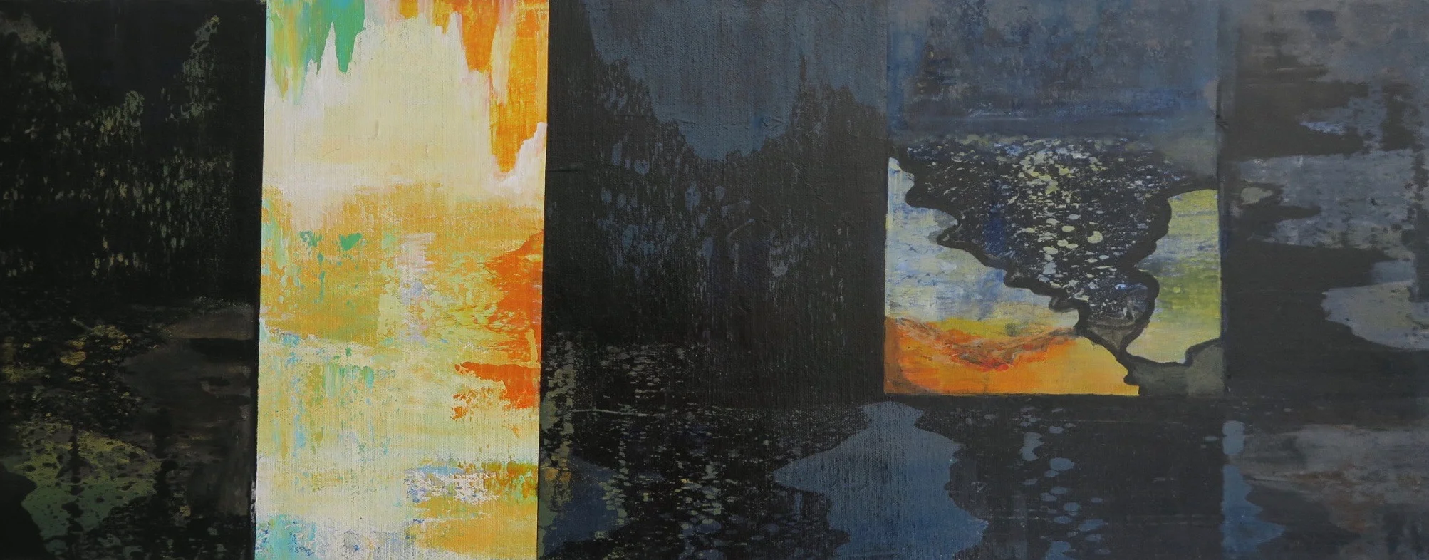 It's like Night and Day, acrylic on canvas, 12 x 30 inches