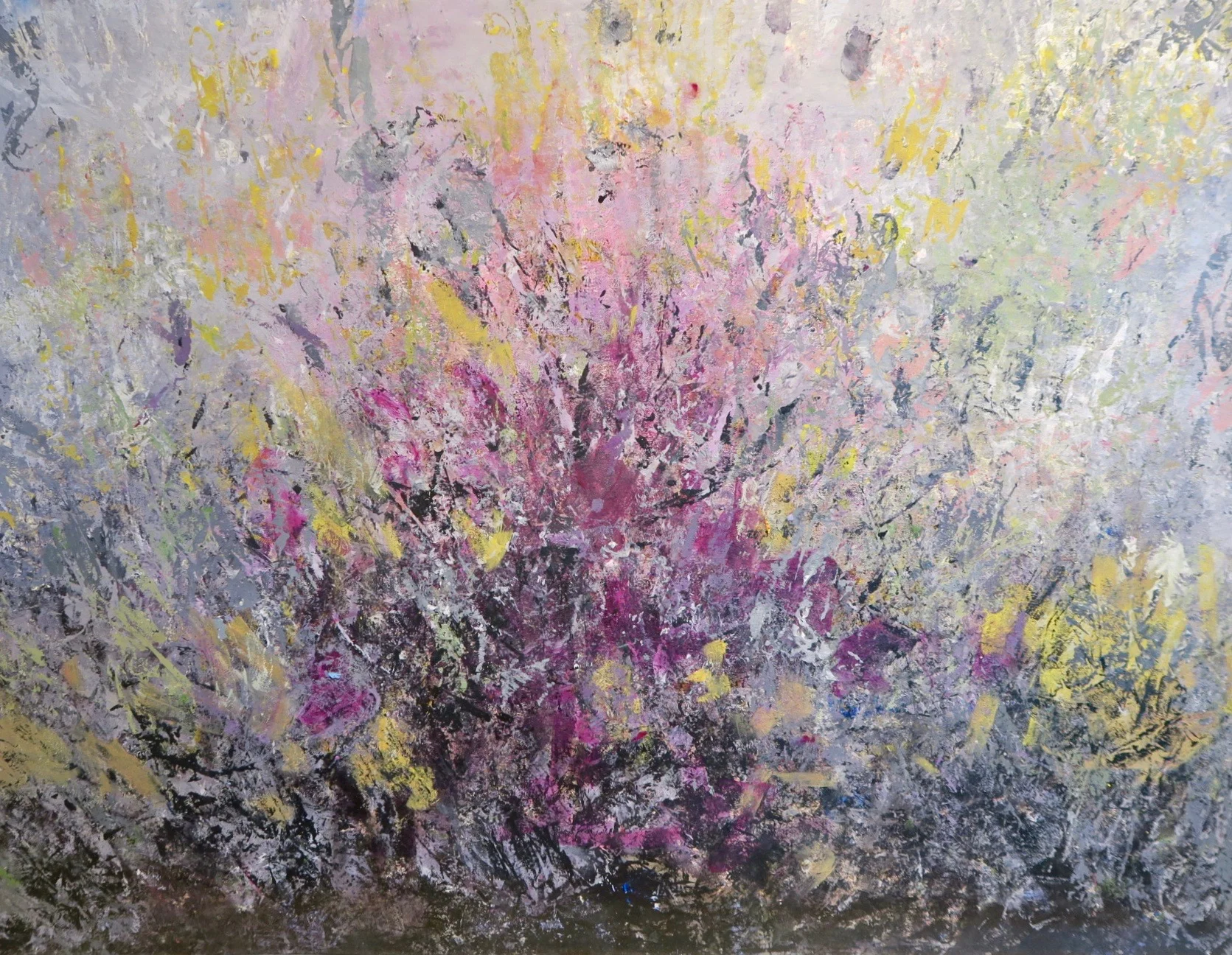 Fields, acrylic on paper mounted on canvas, 22 x 28 inches