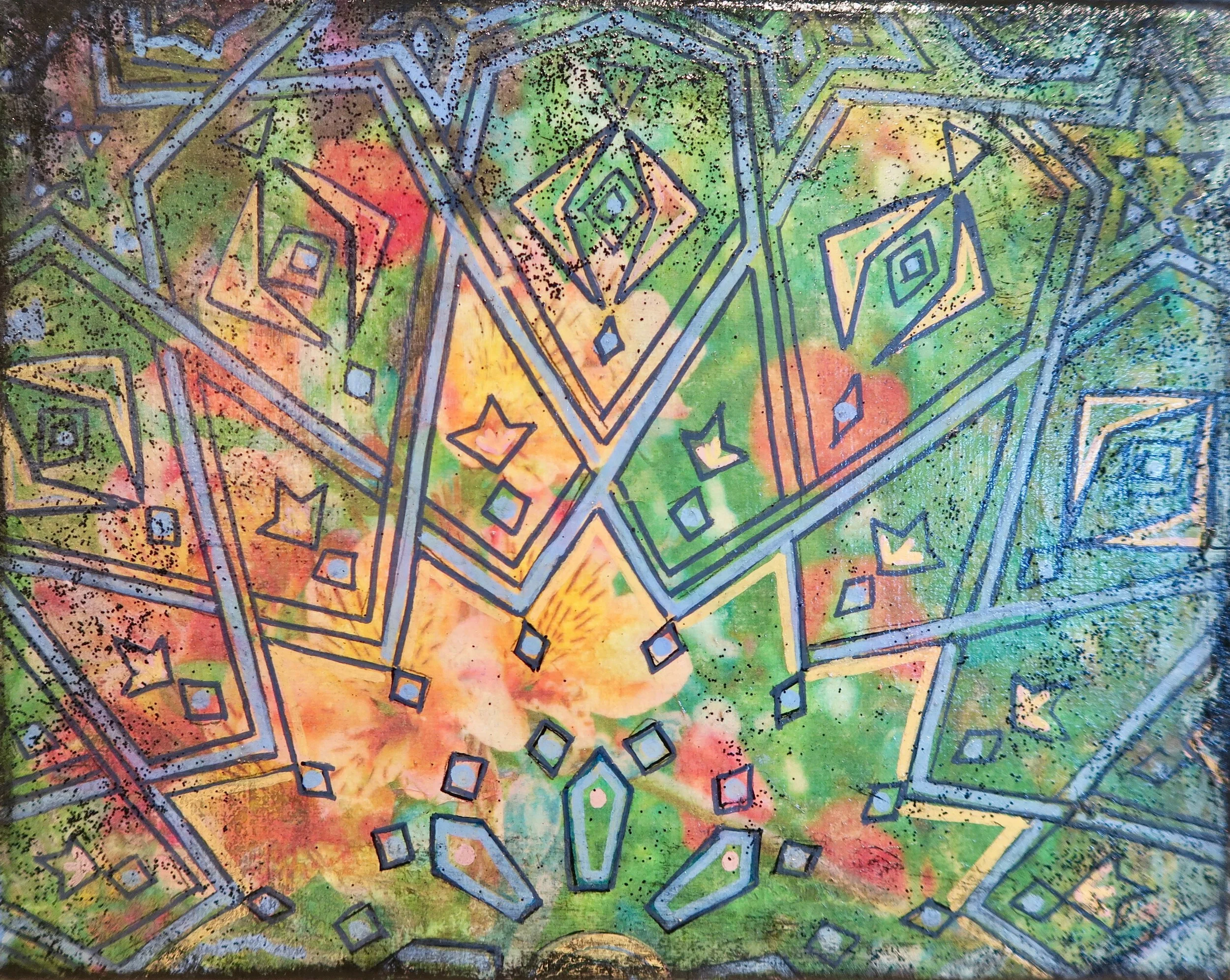 Untitled 6, mixed media on canvas, 8 x 10 inches