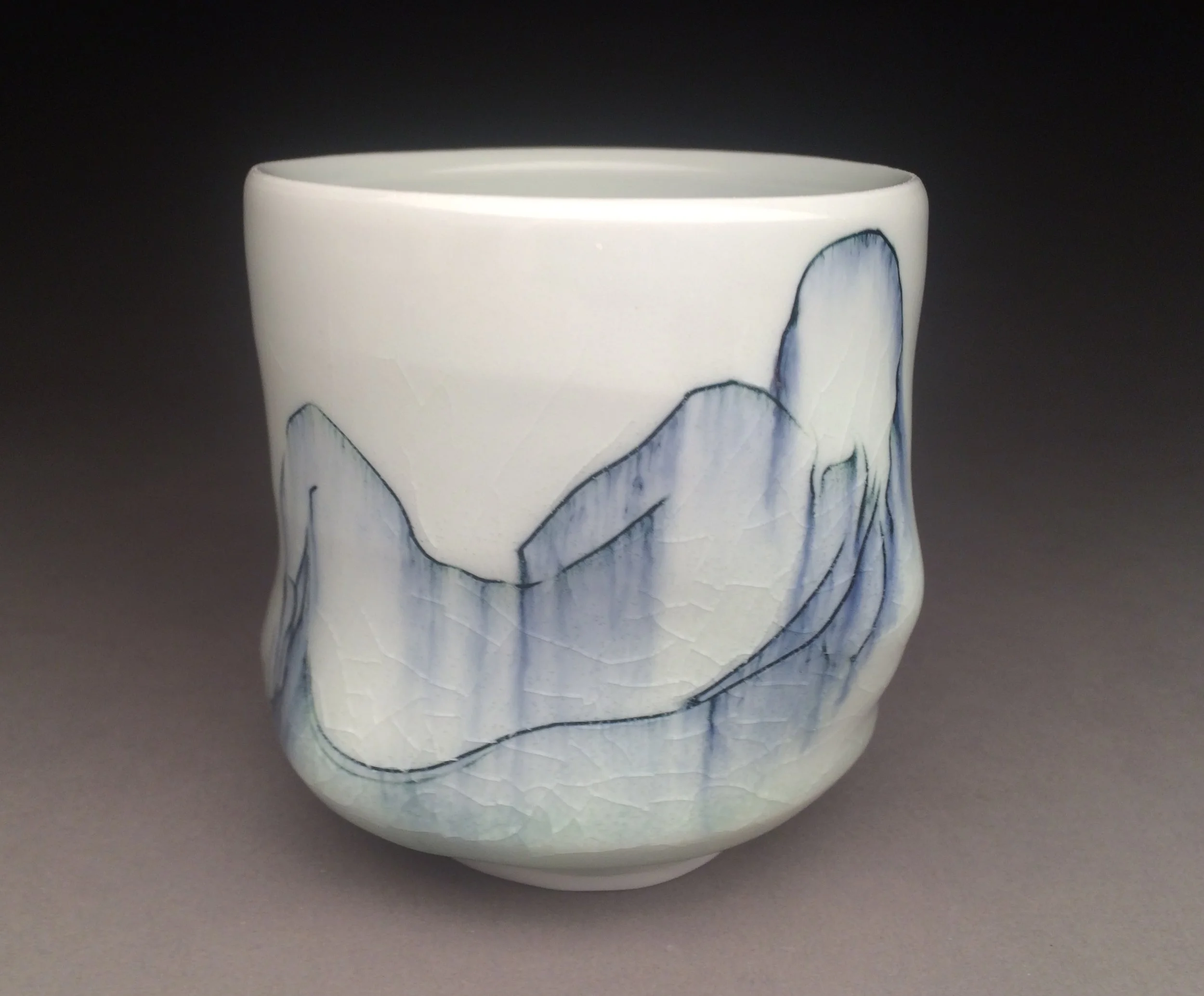 Amy Smith Smith works intuitively in clay. Her open forms gently hold space. Fluid glazes break over carved surfaces. Her figurative cups are composites made up of two dimensional drawings. Amy's website: http://www.amysmithporcelain.com/
