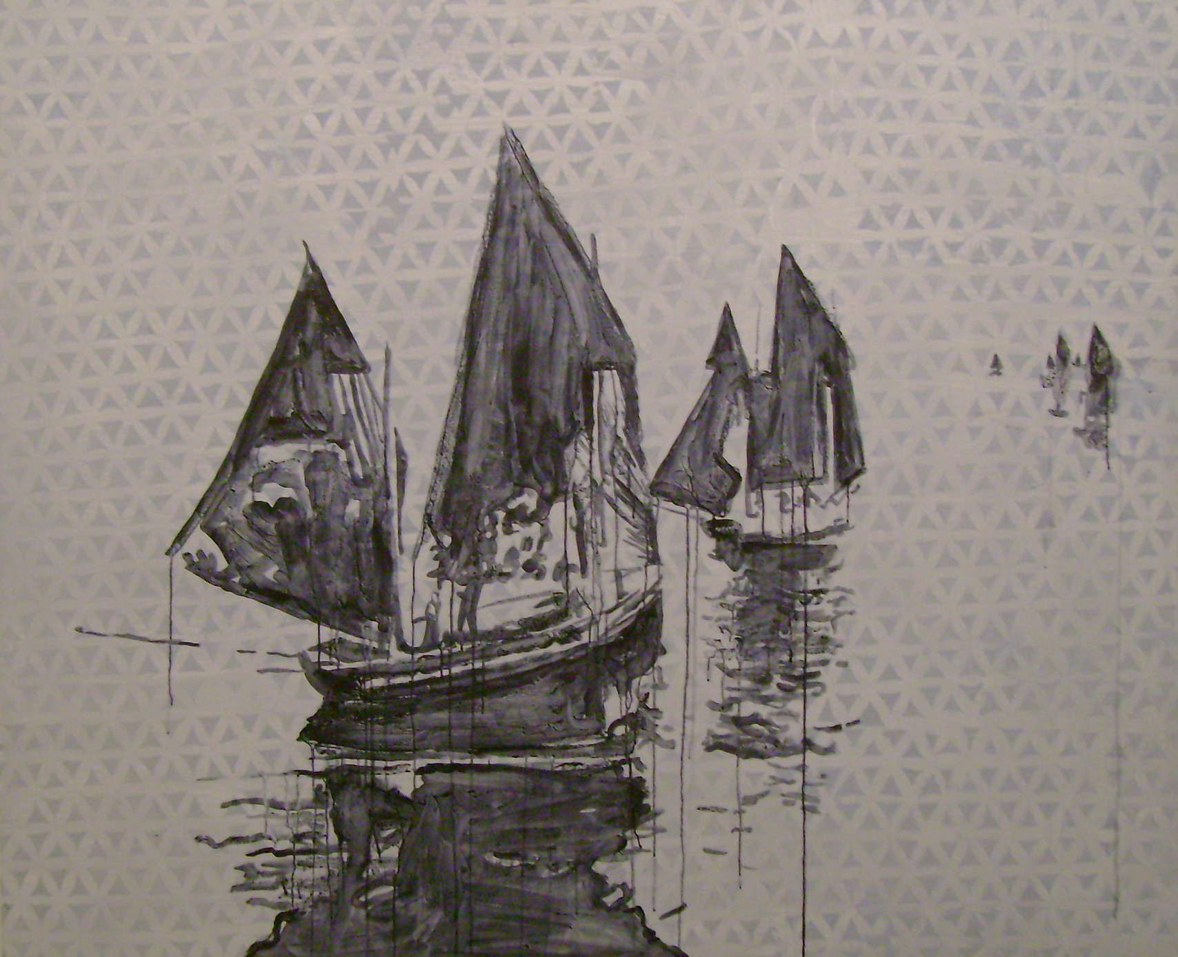 Shawn Teseo Ballarin Shawn is an artist living in Lincoln Nebraska. He received his BFA from the University of Nebraska and attended graduate school at Illinois State University. Shawn says, "My paintings explore the themes of travel, isolation and change through simple, sometimes primal subject matter. The rhythmic use of pattern and expressive brushstrokes are intended to give the paintings a soothing, comforting quality that I hope reflects the human tendency to find peace or even beauty when faced with struggle or pain." Visit his website: http://www.shawnballarin.com/