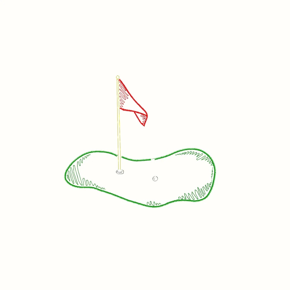Golf Green Embroidery Design — Calabash Card Co.