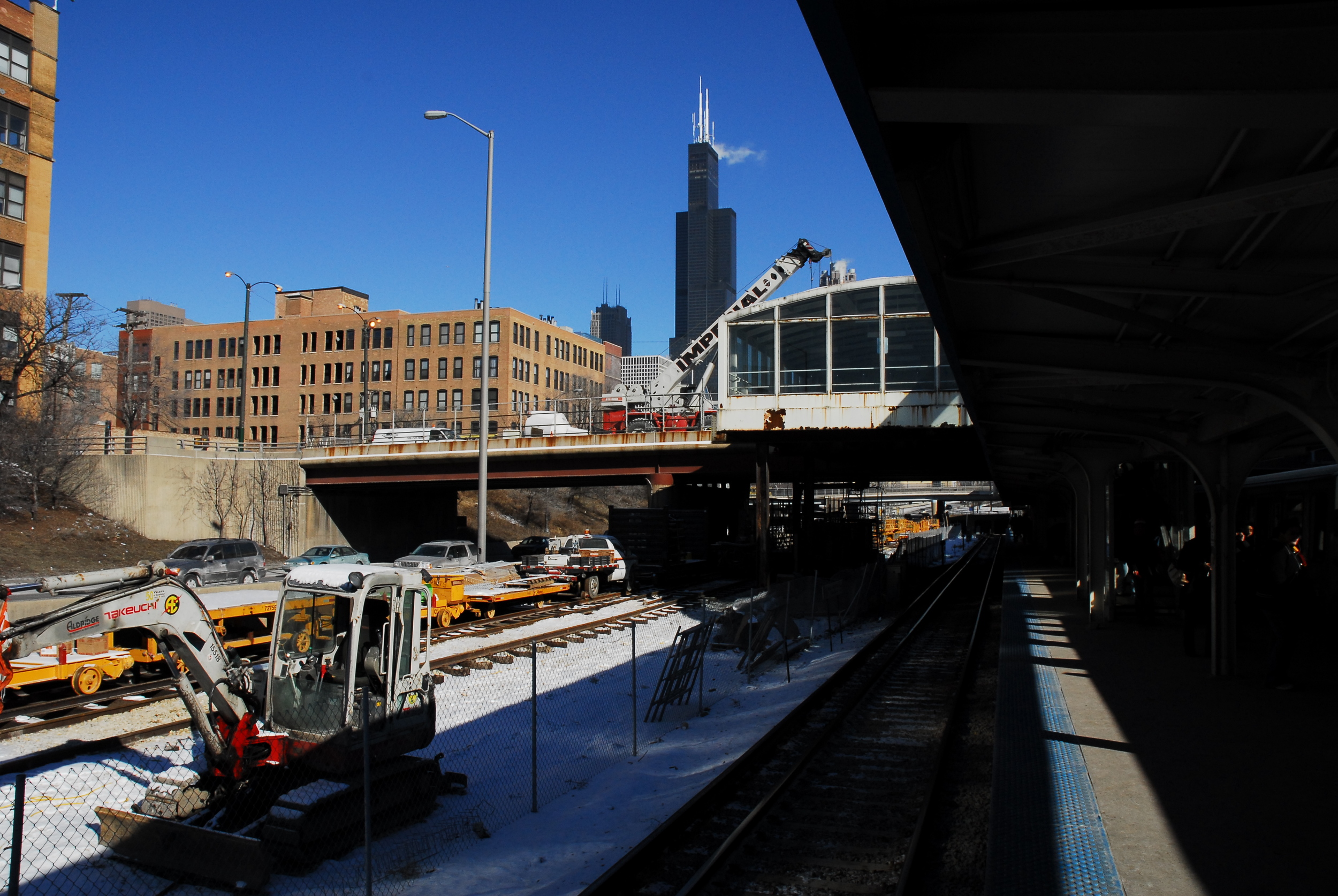 Loading Work Train from Bridge at Siding Track.JPG